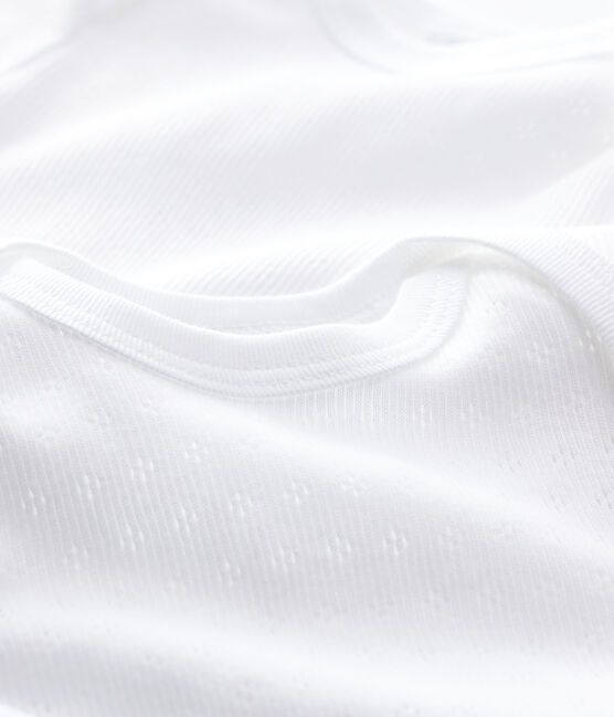 Petit Bateau duo romper korte mouw wit ajour