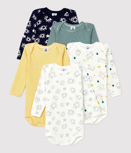 Petit Bateau 5-pak overslagrompertjes lange mouw sterren