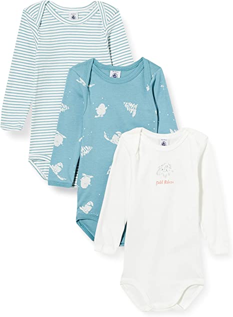 Petit Bateau trio rompertjes lange mouw