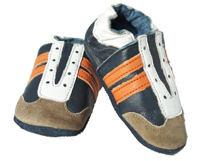 Baby Dutch leren slofjes jogger oranje